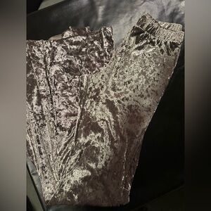 Saints & Hearts Silver Velvet Joggers